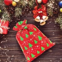 Jute bag 40 x 55 cm - red / Christmas tree Burlap bags / Jute bags