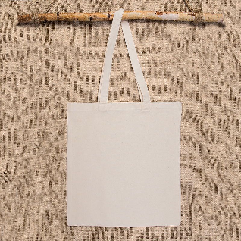 1 pc Cotton tote bag 38 x 42 cm with long handles natural 14 96 x 16 54 inch