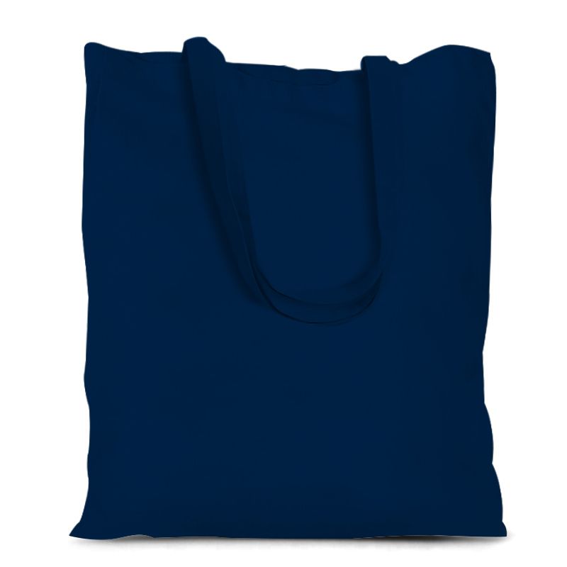 1 pc Cotton tote bag 38 x 42 cm with long handles navy blue 14 96 x 16 54 inch