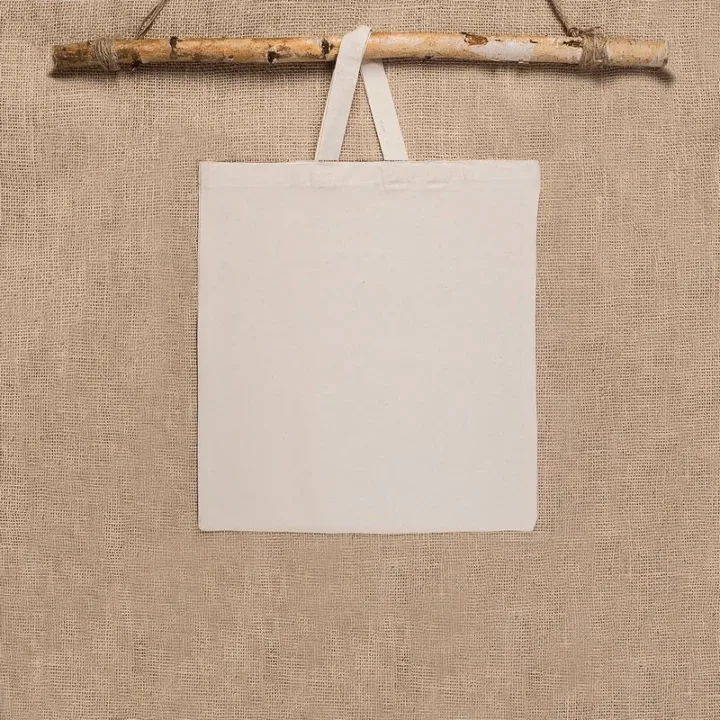 Cotton grocery tote bag 38 x 42 cm with short handles - natural Hotel accessories