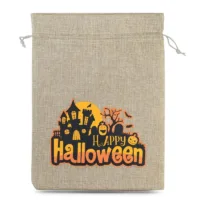 1 pc Large Halloween Burlap Bag (No.1) 40 x 55 cm - natural 4 Halloween Burlap Bag (No.1) 40 x 55 cm - natural Large bags 40x55 cm