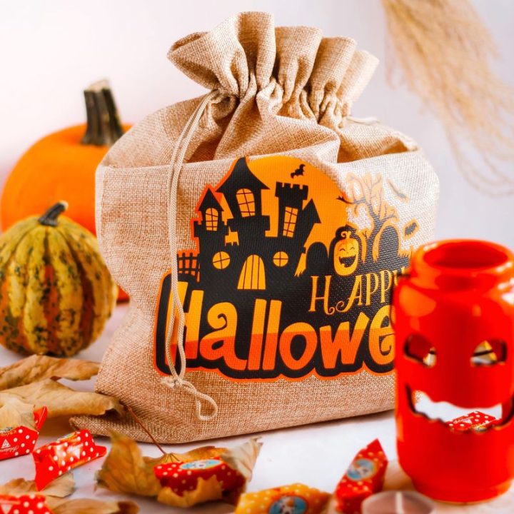 Halloween Burlap Bag (No.2) 30 x 40 cm - light natural Burlap bags / Jute bags