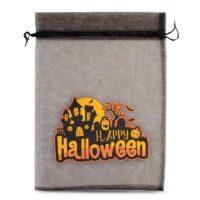 Halloween Organza Bag (No.1) 40 x 55 cm - black Large bags 40x55 cm