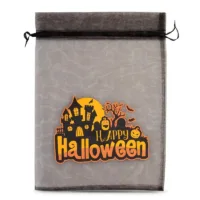 Halloween Organza Bag (No.1) 40 x 55 cm - black Large bags 40x55 cm