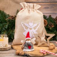 Jute bag 26 x 35 cm - white angel Burlap bags / Jute bags