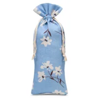 1 pc Pouch like linen with printing 16 x 37 cm - natural / blue flowers 33 Pouch like linen with printing 16 x 37 cm - natural / blue flowers Blue bags