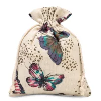 1 pc Pouch like linen with printing 18 x 24 cm - natural / butterfly 24 Pouch like linen with printing 18 x 24 cm - natural / butterfly Medium bags 18x24 cm