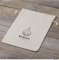 Bag like linen with printing 30 x 40 cm - for garlic (DE) Garden and domestic plants