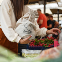 Bag like linen with printing 35 x 50 cm - for potatoes (PL) Linen bags