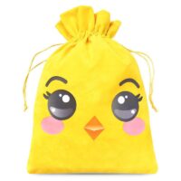 Velvet bag sized 26 x 35 cm with printed design - chicken Valentine's Day