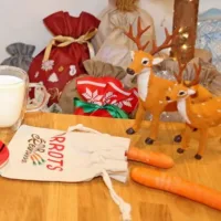 Printed Pouch like linen sized 15 x 20 cm Christmas
