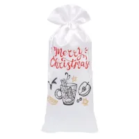Satin pouch 16 x 37 cm with print – mulled wine Christmas bag