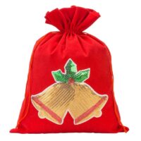 Velvet pouch 26 x 35 cm - Christmas, Bells Velvet pouch