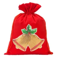 1 pc Large Velvet pouch 26 x 35 cm - Christmas, Bells 35 Velvet pouch 26 x 35 cm - Christmas, Bells Velvet pouch