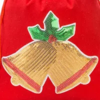 Velvet pouch 26 x 35 cm - Christmas, Bells Christmas bag