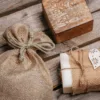 Jute bags for handmade soaps and crafts.