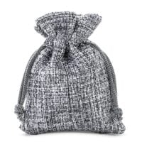 Burlap bag 12 cm x 15 cm - grey Pouches silver / grey