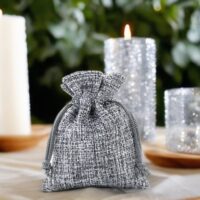 Burlap bag 12 cm x 15 cm - grey Small bags 12x15 cm