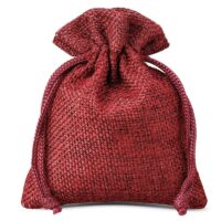 Burlap bag 6 cm x 8 cm - burgundy Burgundy bags