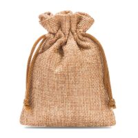 Burlap bag 6 cm x 8 cm - light brown Brown bags