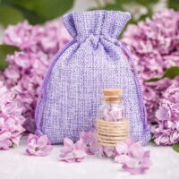 Burlap bag 6 cm x 8 cm - light purple Dark purple bags