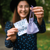 Burlap bag 6 cm x 8 cm - light purple Wedding bags