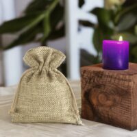 Burlap bag 6 cm x 8 cm - natural Wedding bags