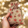 Burlap bag 8 cm x 10 cm - natural / stars All products