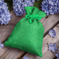 Burlap bags 10 x 13 cm - green Small bags 10x13 cm