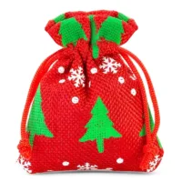 10 pcs Burlap bags 10 x 13 cm - red / Christmas tree 26 Burlap bags 10 x 13 cm - red / Christmas tree Christmas bag
