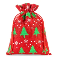 10 pcs Burlap bags 12 x 15 cm - red / Christmas tree 25 Burlap bags 12 x 15 cm - red / Christmas tree Christmas bag