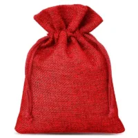 10 pcs Burlap bags 12 x 15 cm - red 2 Burlap bags 12 x 15 cm - red Small bags 12x15 cm