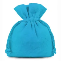 10 pcs Cotton pouches 10 x 13 cm - turquoise 4 Cotton pouches 10 x 13 cm - turquoise Small bags 10x13 cm