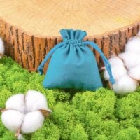 Cotton pouches 10 x 13 cm - turquoise Turquoise bags