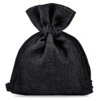 10 pcs Cotton pouches 11 x 14 cm - black 16 Cotton pouches 11 x 14 cm - black Small bags 11x14 cm