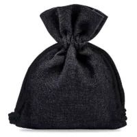 10 pcs Cotton pouches 12 x 15 cm - black 33 Cotton pouches 12 x 15 cm - black Small bags 12x15 cm