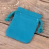 Cotton pouches 6 x 8 cm - turquoise Interior decoration