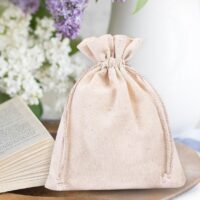 Cotton pouches 9 x 12 cm - natural Baby Shower