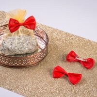 Fabric bows, sized 7 x 3 cm - red Holidays and special occasions