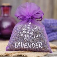 Organza bags 10 x 13 cm - purple dark with print (lavender) Small bags 10x13 cm