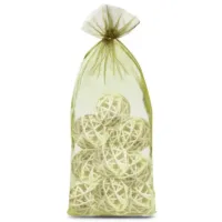 10 pcs Organza bags 15 x 33 cm - olive green 4 Organza bags 15 x 33 cm - olive green Medium bags 15x33 cm