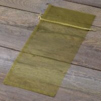 Organza bags 15 x 33 cm - olive green Medium bags