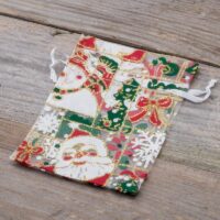 Organza bags 9 x 12 cm - Christmas / 5 Printed organza bags