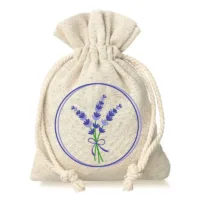 10 pcs Pouches like linen with printing 10 x 13 cm - natural / lavender 32 Pouches like linen with printing 10 x 13 cm - natural / lavender Lavender pouches