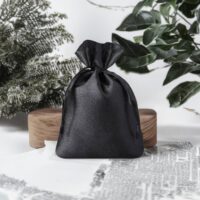 Satin bag 6 x 8 cm - black Table decoration