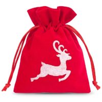 Velvet pouches 10 x 13 - white deer Velvet pouch