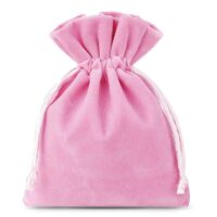 Velvet pouches 11 x 14 cm - light pink Pink bags