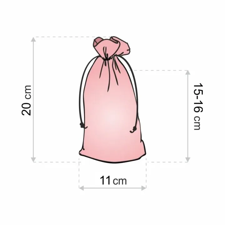 Velvet pouches 11 x 20 cm - white Table decoration