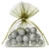 Organza bags 9 x 12 cm - olive green Wedding bags