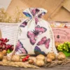 Pouches like linen with printing 13 x 18 cm - natural / butterfly Valentine's Day